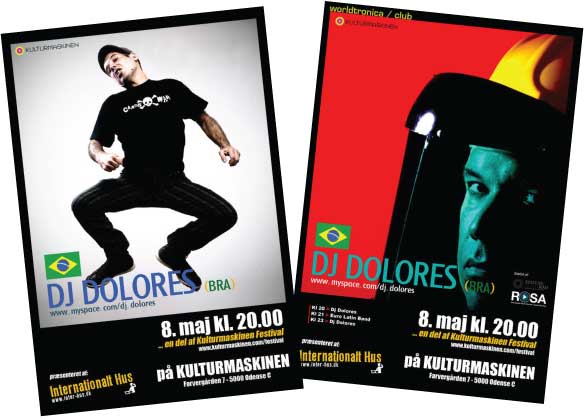 Poster design and organizer for DJ Dolores´s performance at Kulturmaskinen in Odense (Brasil)